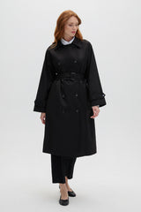 Double-Buttoned Maxi Trench Coat