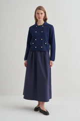 Gold Düğmeli Çelik Örme Hırka