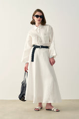 % 100 Keten Kloş Etek