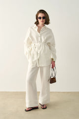 Double Leg Linen Trousers