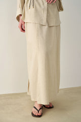 Keten Pamuk Karışımlı Etek