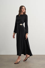 Cupra Dress with Gold Accessories