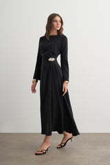 Gold Aksesuarlı Cupra Elbise