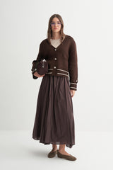 Apolet Detaylı Çizgili Hırka