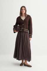 Striped Cardigan with Epaulette Detail