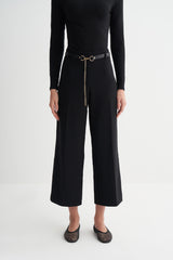 Zincir Kemerli Dokulu Pantolon