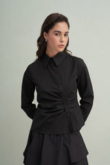 Büzgü Detaylı Kısa Gömlek