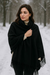 Dokulu Kalın Saçaklı Atkı