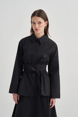 Kuşaklı Poplin Gömlek