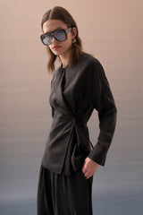 Crossover Neck Blouse