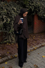 Feyza Hakyemez'in Tercihi Pileli Dökümlü Pantolon-Siyah