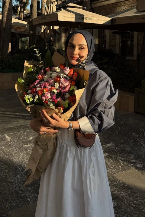 Aleyna Atalar'ın Tercihi-Manşet Detaylı Çizgili Gömlek - VESNA
