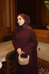 Merve Korkut'un Tercihi Atkılı Bluz-Bordo