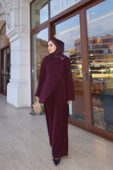 Merve Korkut'un Tercihi Pileli Dökümlü Pantolon-Bordo