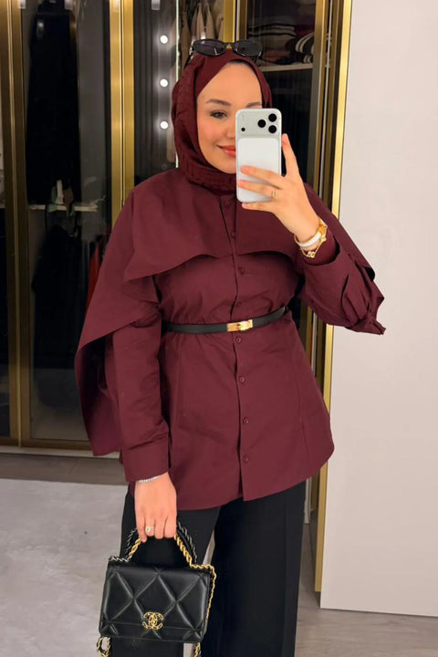 Betül Duman'ın Tercihi Premium Pelerinli Gömlek