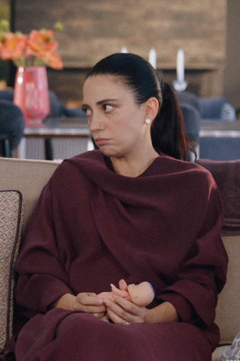 Nursema'nın Tercihi-Şal Detaylı Modal Bluz Bordo