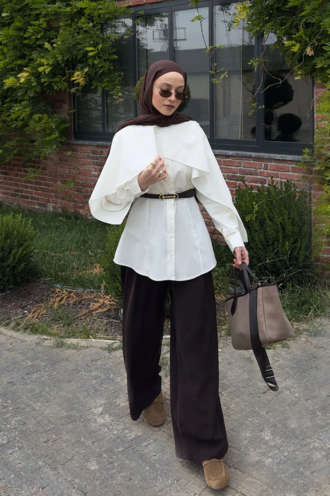 Şeyda Ateştepe'nin Tercihi Pelerinli Premium Gömlek