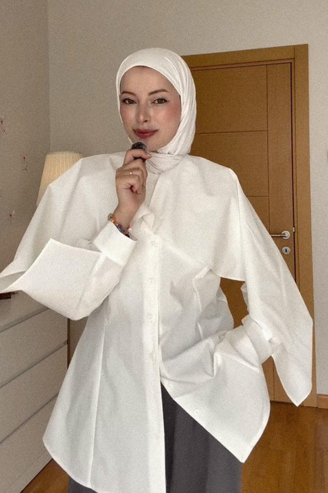 Şeyma Polat Damar'ın Tercihi  Premium Pelerinli Gömlek